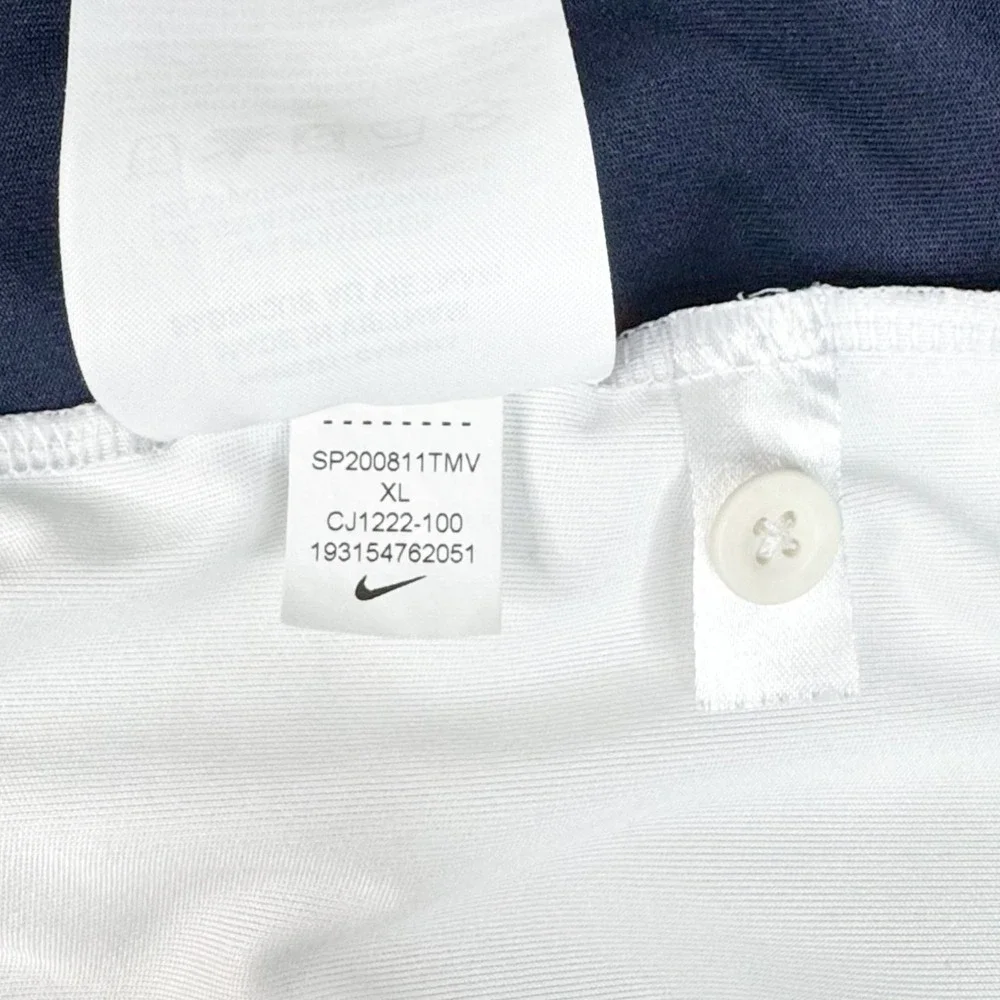 Nike UVA Virginia Cavaliers Polo Shirt Men's XL White Navy Orange Striped Golf